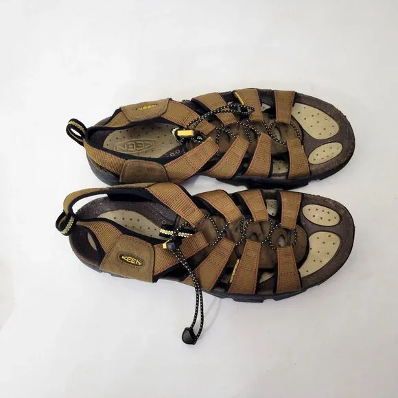Keen Brown Open-Toe Sandals With Adjustable Bungee Cord Men's Size 12 - Picture 3 of 6